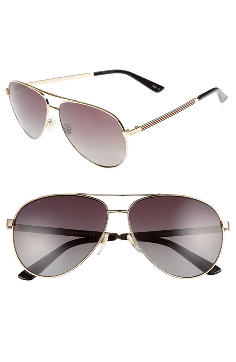 gucci men's shield aviator sunglasses 61mm|60mm polarized aviator sunglasses.